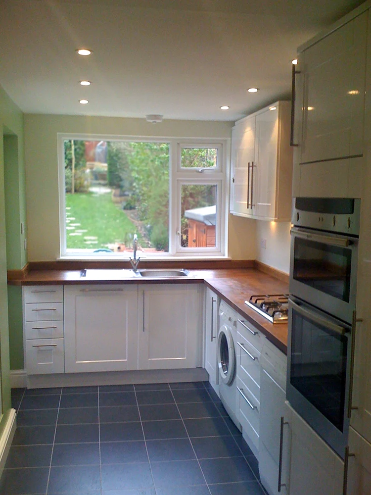 kitchen installation finished-looking to garden in London